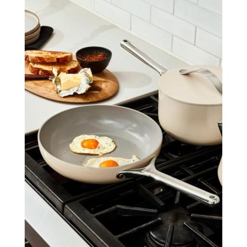 Figmint Nonstick Ceramic Frying Pan (2.7 qt, 10.5) - Non Toxic, PTFE & PFOA Free - Oven Safe & Compatible with All Stovetops (Gas, Electric & Induction) - Cream