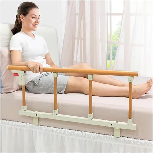 Bed Rails for Elderly Adults Guard Railing Bed Side Rail Medical Safety Bed Assist Bar for Seniors Bedside Handle Cane Hospital College Dorm Collapsible Bed Rail Metal Fall Protector Home Care Devices