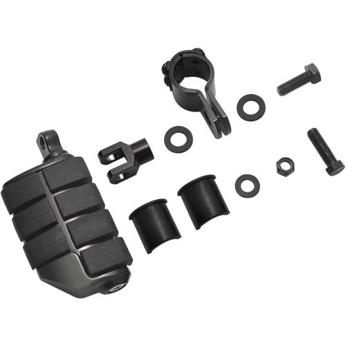 FOVPLUE 1,1.25Highway Footpegs, Adjustable Highway Peg w/ 3-Piece Clamp for Harley Touring Softail Dyna Sportster models w/25mm-32mm Engine Guard/Tubing,Black#2