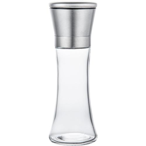 Restaurantware-Vetri 6.3 Ounce Kitchen Salt And Pepper Shaker, 1 Table Salt Shaker With Lid - Clear Finish, Glass Pepper Dispenser, Refillable, Diswashable