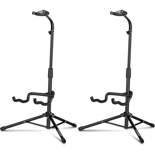 CAHAYA Universal Floor Guitar Stand - Folding Stands with Neck Holder for Acoustic, Electric, Classical & Bass Guitars - 2Pack CY0287