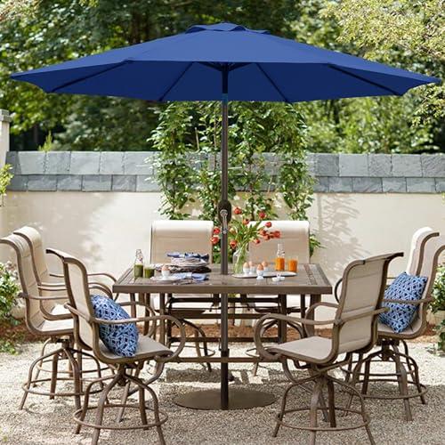 Blissun 9' Outdoor Patio Umbrella, Outdoor Table Umbrella, Yard Umbrella, Market Umbrella with 8 Sturdy Ribs, Push Button Tilt and Crank
