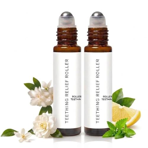 Teething Roller All Natural for Babies, Velaria N-atural Relief Roller with Chamomile & Rose Oil,Gentle Roll-On Formula, Portable Daily Care (10ML,2PCS) (2)