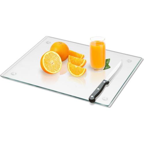 Mymonfif Tempered Glass Cutting Board for Kitchen, Clear Glass Board for Countertop, with Non-Slip Feet, Heat Resistant, Extra Large Size 18x24 1Pcs ‼️unused ‼️