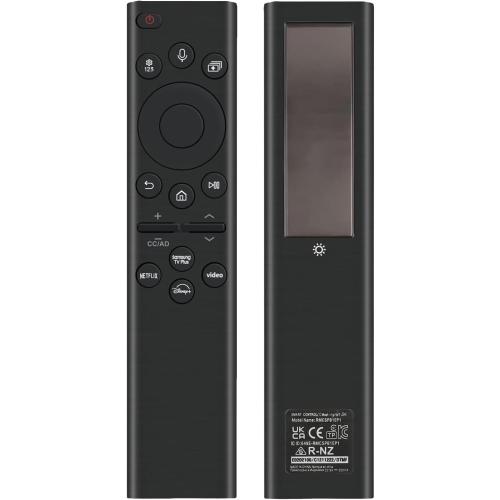 Rechargeable TV Remote for Samsung Smart TVs, Replacement for All 2019-2025 Samsung TV Remote Control with Voice Control. USB-C Fast Charging. Solar Charging. 2-Year Warranty.