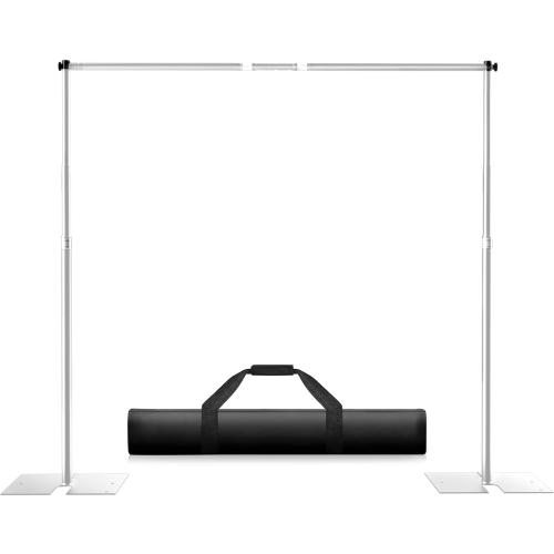 Pipe and Drape Backdrop Stand Kit 12x10ft, Heavy Duty Back Drop Adjustable Stand with Carry Bag, Metal Background Frame for Parties Wedding Birthday Decoration Photography Photo Booth Video - Silver