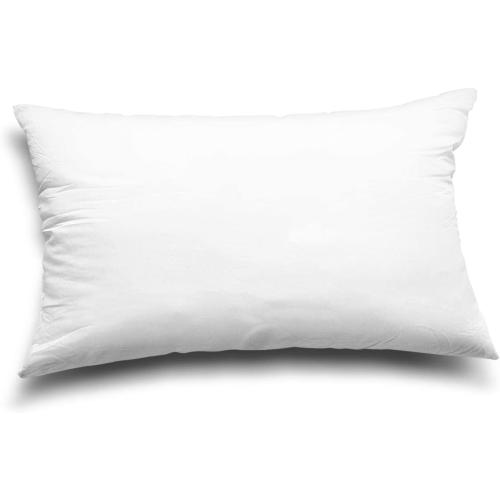 EDOW Throw Pillow Inserts, Set of 2 Lightweight Down Alternative Polyester Pillow, Couch Cushion, Sham Stuffer, Machine Washable. (White, 12x20)