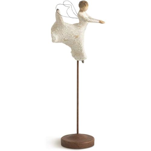 Willow Tree Dance of Life Angel, Dancing Twirling The Magical Miracle of Life, Elevated Angel Carved with Symbols of Nature & Renewal, Sculpted Hand-Painted Figure for Classic Nativity Collection