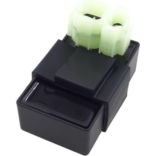6 Pin AC CDI Box Compatible with Gy6 49cc 50cc 90cc 125cc 150cc 200cc 250cc Tao Tao Kymco Jonway Vitacci Lance Cabo Scooter, many 4-stroke models of ATVs, dirt bikes, go karts, and mopeds.