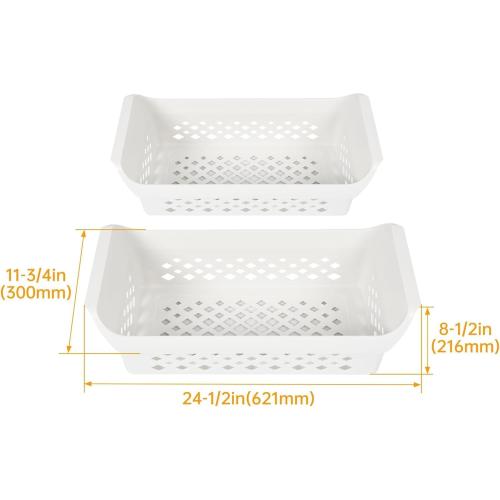 HECASA Storage Basket for Frigidaire Chest Freezer Crisper Drawer Accessory ABS Plastic Replacement 5304512718 White Universal