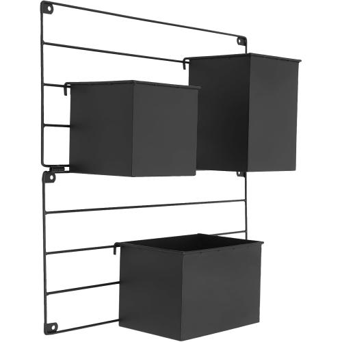 Kassell vertical wall planter  with 3 Pots for Indoor and Outdoor,Wall Mounted Plant Holder,Vertical Garden Wall Planter for Vegetables,Flowers,Herbs (Black)