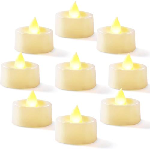 Homemory 24-Pack Flameless LED Tea Lights Candles Battery Operated, 200 Hour Fake Electric Candles TeaLights for Votive, Halloween, Ofrenda, Diya, Wedding Centerpiece Table Decor, Funeral, Christmas