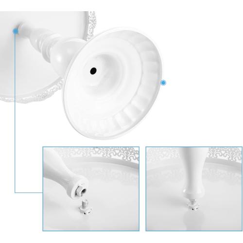 ZOOFOX Set of 10 Metal Cake Stands, Cupcake Holder Fruits Dessert Snack Plate Decor Serving Platter for Baby Shower, Wedding, Birthday Party or Christmas (White)