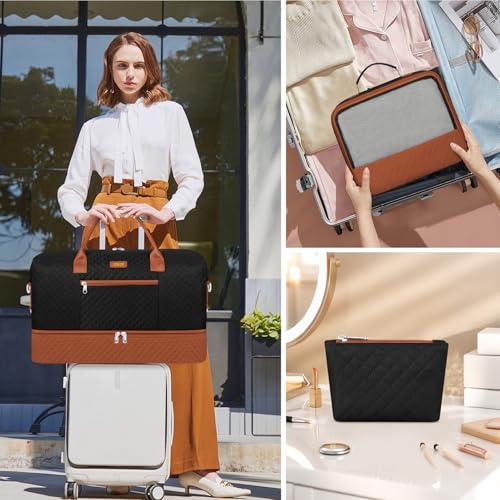 ITIEZY Weekender Bag for Women 21.5 Travel Duffel Large Carry On Bag 3PCS