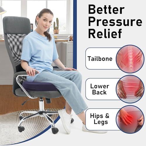 Blue 2Pack Topotdor Outdoor Chair Cushions, Waterproof Patio Chair Cushions for Outdoor Furniture, Round Corner Outdoor Seat Cushions Color Fastness Chair Pads with Ties, Blue