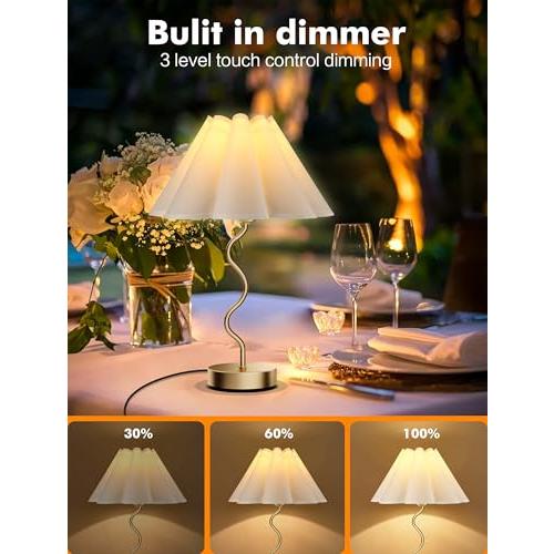 Small Table Lamp Pleated Table Lamp 3 Way Dimmable Touch Lamps for Night Stands with USB C A Ports Bedside Nightstand Lamp Morden Desk Lamp for Bedroom Home Kitchen Living Room Kids Room Nursery