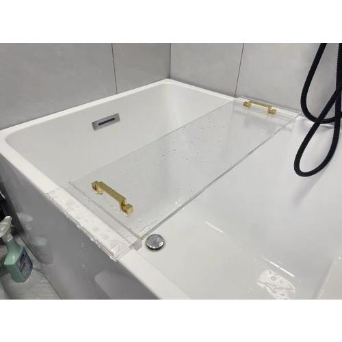 WANLIAN 33inch Luxury Bathtub Caddy Tray for Bathroom Bath tub Table Caddy Tray Shelf for Shower Storage Organizer tub Tray Accessories for Bath tub Table Caddy (Gold Handles)