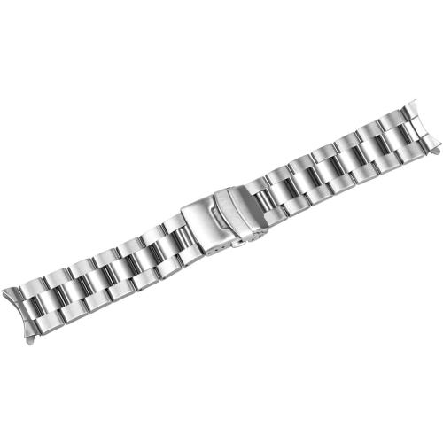 Juntan Stainless Steel Curved Solid End Tapered Watch Band, 18mm 20mm 21mm 22mm Watch Bands Metal Watch Strap Bracelet Deployment Double FlipLock Buckle Silver Black Silver Gold