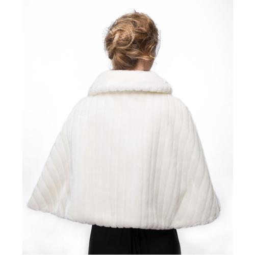 Size M BEAUTELICATE Faux Fur Shawl For Women Soft Fur Stole Wrap Shrug For Winter Wedding Event