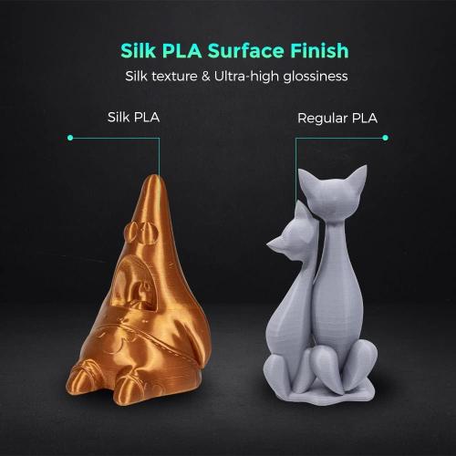 FLASHFORGE 3D Printer Filament, Silk Filament 1.75mm, 1KG Spool (2.2lbs), Dimensional Accuracy  /- 0.02mm for FDM 3D Printers, Silk Texture & Ultra-High Glossiness (Copper)