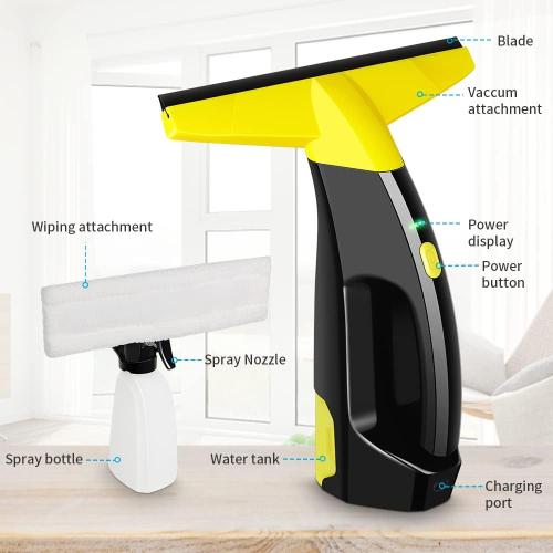 Size 200ml Rechargeable Window Vac, Power Window Vacuum Cleaner Set, Window Squeegee Electric Cleaning Tool for Windows, Tiles, Mirrors, 200ml Water Tank