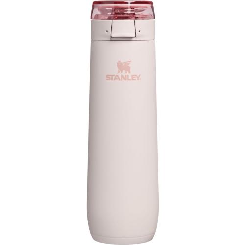 STANLEY Flowstate Spring Bottle, 20 oz, Rose Quartz | Leakproof Water Bottle with Carry Strap & Flip-Top Locking Lid | Insulated Stainless Steel | Fits Most Cup Holders | BPA-Free