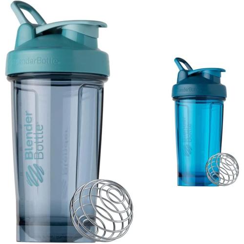 BlenderBottle Shaker Bottle Pro Series Perfect for Protein Shakes and Pre Workout, 24-Ounce, Cerulean Blue and Ocean Blue