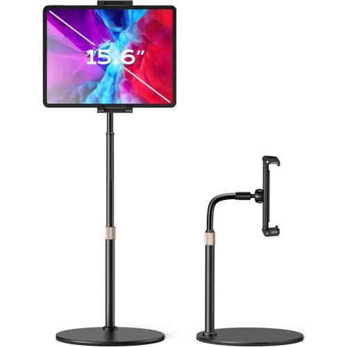 LISEN for iPad Stand for Desk Portable Monitor Adjustable Tablet Stand, Thick Case Friendly iPad Pro Holder Fits(4.7-15.6) 12.9/10.9/10.2 Air Mini 4 3 2 Fire Tab Nexus Kindle, Black