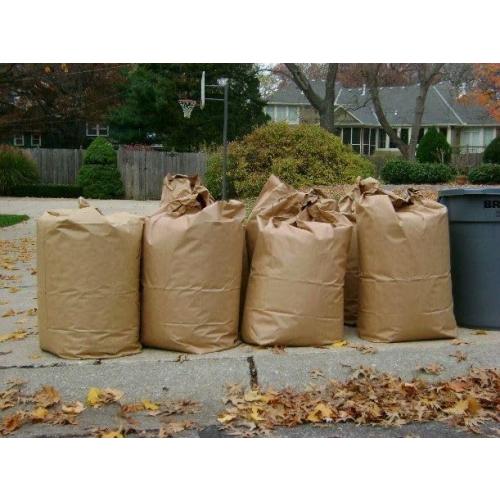 Rocky Mountain Goods Yard Waste Bags - Large 30 Gallon Brown Paper Leaf Bags for Yard/Garden/Lawn - Environmental Friendly - Tear Resistant - Heavy Duty - 2 Ply Self Standing (Pack of 5)