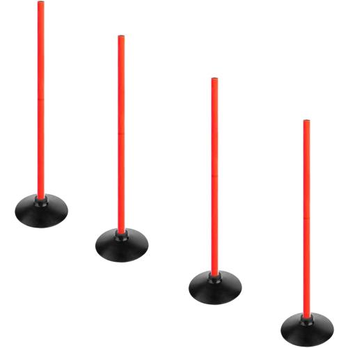 Orange Soccer Agility Poles Set Detachable Sports Trainning Speed Pole Slalom Poles with Rubber Base Sport Traning Equipment