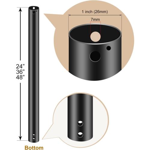 48 Inch Ceiling Fan Downrod Accessories with Extension Cord for Ceiling Fan with Lights, Original (Black)