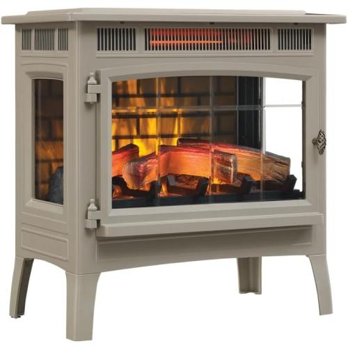 duraflame Freestanding Electric Fireplace Stove Heater with 3D Flame Effect for 1,000 Sq. Ft. Room, French Gray