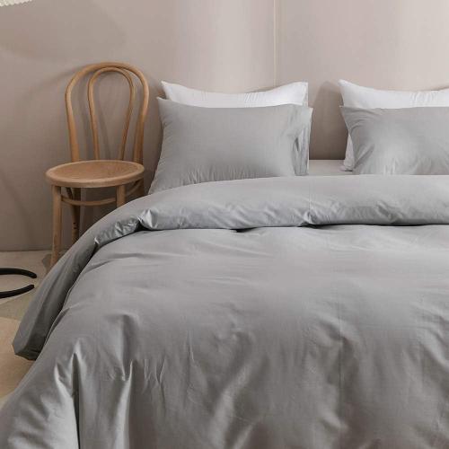 CLOTHKNOW Grey Full Size Comforter Sets Gray Silver Bedding Comforter Sets Light Grey Bedding Sets Soft Comforter with 2 x Pillow Cases