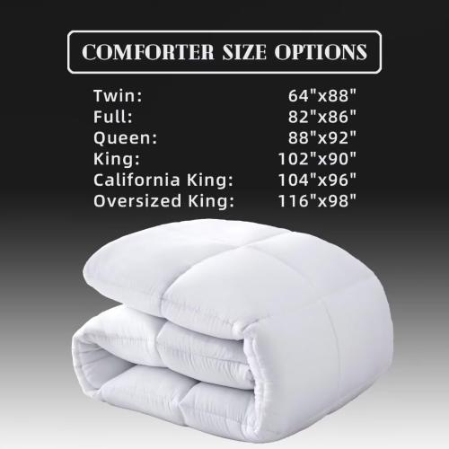 DOWNCOOL Comforters Queen Size, Duvet Insert, White All Season Duvet, Lightweight Quilt, Down Alternative Hotel Comforter (White, Queen 88x92 Inches)