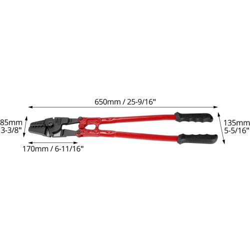 QWORK Hand Swager Crimper 24 Inch - Wire Rope Crimping Tool, 5 Cavity 1/16 3/32 1/8 5/32 3/16 Swaging Tool