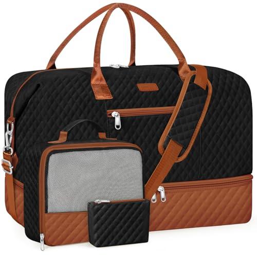 ITIEZY Weekender Bag for Women 21.5 Travel Duffel Large Carry On Bag 3PCS