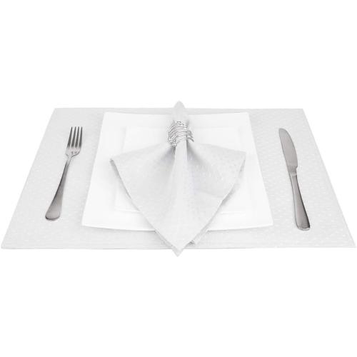 Cloth Napkins Set of 6, White Dinner Napkins Square Reusable17 Inch, Waffle Table Napkins Washable Great for Weddings Parties Holiday Dinner