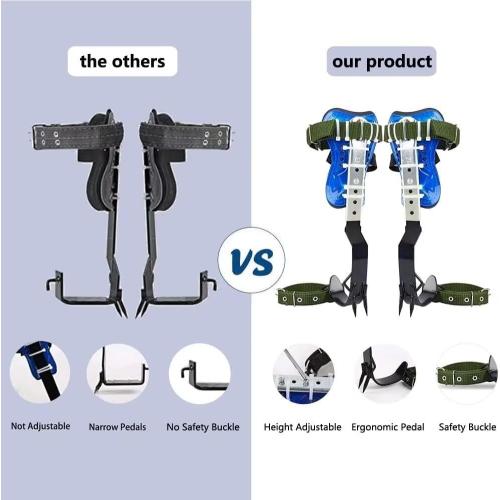 Tree Climbing Spike, Tree Climbing Spike Set 2 Gears Non-Slip Tree Climbing Gear, Tree Climbing Tool Equipment with Gaff Guards for Climbers, Logging, Fruit Picking