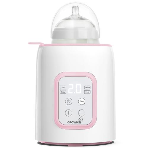 GROWNSY Bottle Warmer, Fast Baby Bottle Warmer for All Bottles, Milk Warmer for Breastmilk or Formula, Smart Temperature Control and Automatic Shut-Off- Pink