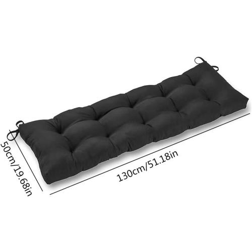 Indoor/Outdoor Bench Cushion, Swing Cushion, 51.2x19.7, for Lounger Garden Furniture Patio Lounger Bench (Black)
