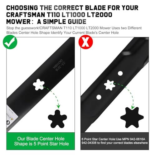 Grasscool 138971 42 inch Deck Craftsman Mower Blades Replacement Bagging