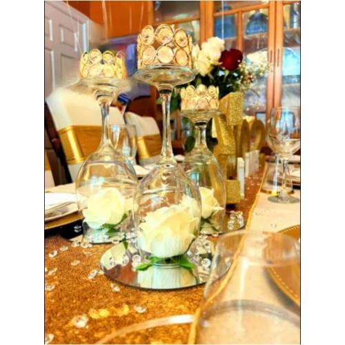 VINCIGANT Crystal Gold Votives Candle Holder Elegant Decorative Tealight Candle Holders for Weddings,Parties,Chirstmas,Gifts,Home Decor,Set of 24