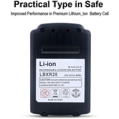 Biswaye LBXR20 20V Lithium Battery Compatible with Black & Decker 20V MAX Lithium Battery LBXR2520 LBXR2020 LBX20 LB2X4020 LB2X3020 and LCC221 LST522 LST201 LST220 LST300 20-Volt Max Tools