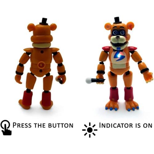 Toysvill 9 PCS Inspired by Five Night Toys, Security Breach Action Figures [Springtrap, Bonnie, Roxanne Wolf, Glamrock Chica, Montgomery Gator, Glamrock Fred, Vanny, Sundrop, Moondrop]