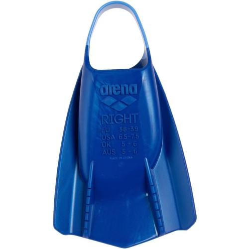 Arena Unisex Adult Powerfin Pro II Swim Training Fins Men and Women Silicone Short Blade Flippers Left-Right Customized, Sizes 4.5-13.5