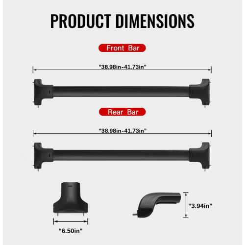 Soruci 300lbs Lockable Roof Rack Cross Bars for Cadillac XT5 2017 2018 2019 2020 2021 2022 2023 2024 2025 2026, Aluminum Heavy Duty Roof Rails Crossbar for Rooftop Cargo Bars Luggage Kayak Bike Racks