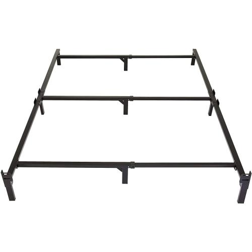 Amazon Basics Metal Bed Frame, 9-Leg Support Base for Box Spring and Mattress, King-Size, Tool-Free Easy Assembly, 79.6 x 76 x 7, Black