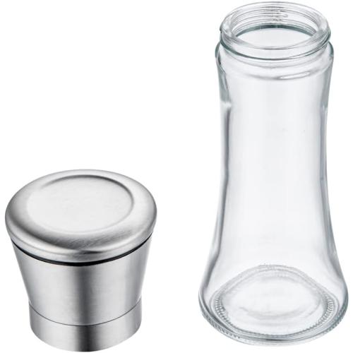 Restaurantware-Vetri 6.3 Ounce Kitchen Salt And Pepper Shaker, 1 Table Salt Shaker With Lid - Clear Finish, Glass Pepper Dispenser, Refillable, Diswashable
