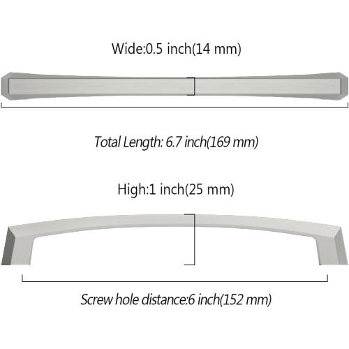 Asidrama 10 Pack 6 Inch(152mm) Brushed Satin Nickel Kitchen Cabinet Handles, Cabinet Pulls Kitchen Cabinet Hardware for Cupboard Drawer Pulls