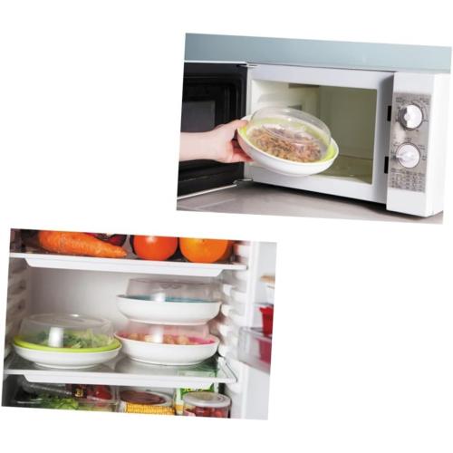 DECHOUS Microwave Oil Proof Cover Stove Microwave Lid Kitchen Canning Lids Plate Microwave Splatter Cover Food Cover Dome Liners Reheat Food Cover Microwave Oven Counter Green re-usable